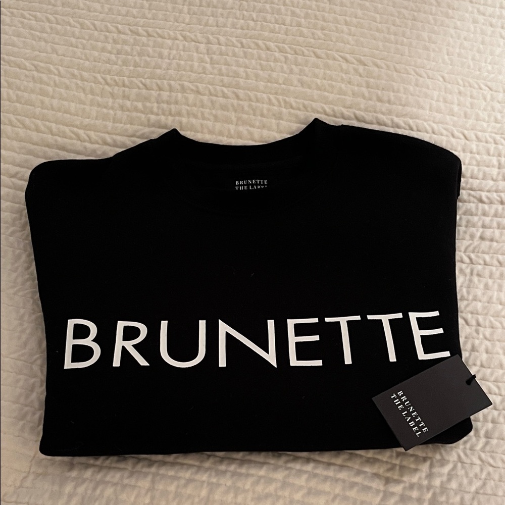 Brunette The Label Black Crew Neck Sweater Size XS/S Brand New with tags - Picture 6 of 11